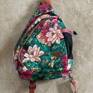 Baosha sling crossbody travel bag. Floral.pattern